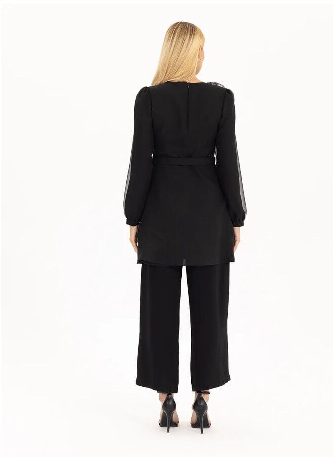 GENİŞ KESİM TAM BOY KUMAŞ PANTOLON QKS ŞIK PANTOLON 221001002 #22-12#