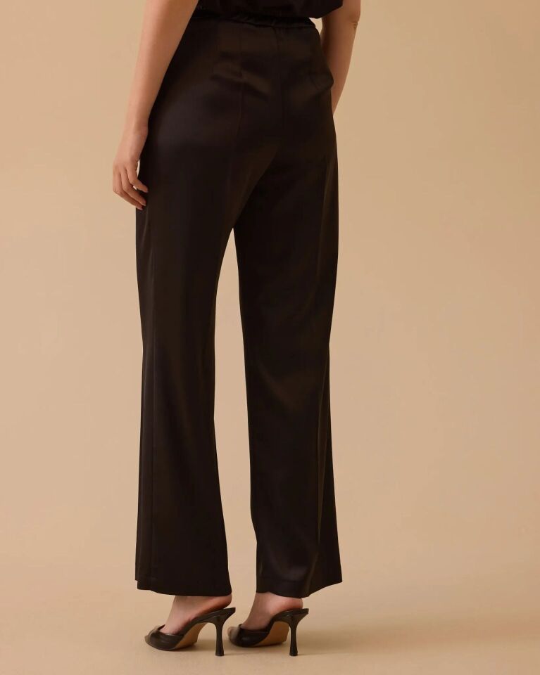 1001 BELİ YARIM LASTİKLİ SATEN BOL PAÇA PANTALON #26#