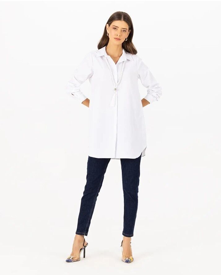 1000AKSESUAR DETAYLI GÜNLÜK GÖMLEK QKS GÜNLÜK GÖMLEK 221201000 #22-12#