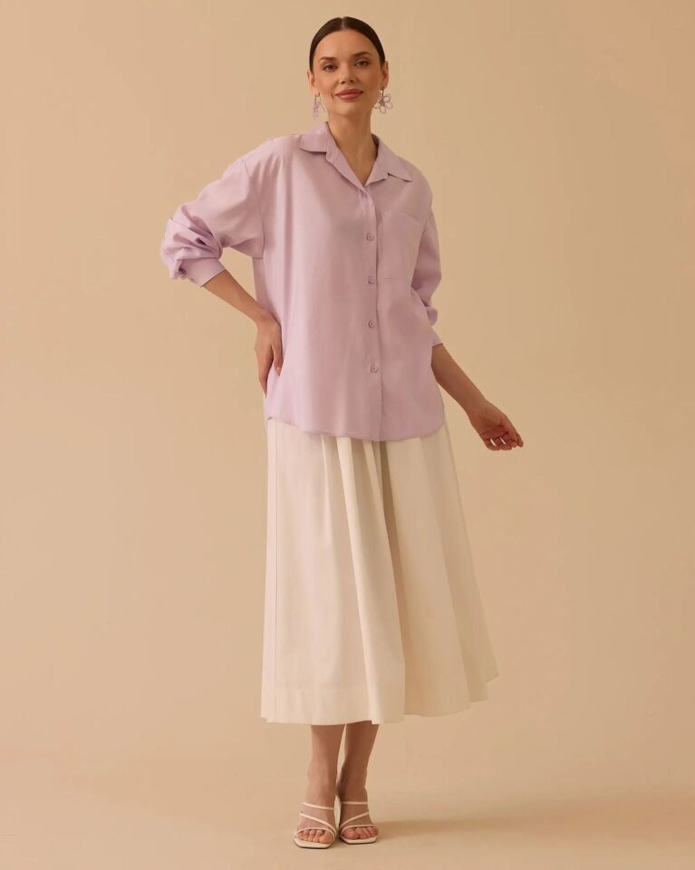 10028 ÖNÜ CEP DETAYLI GÜNLÜK GÖMLEK #26#