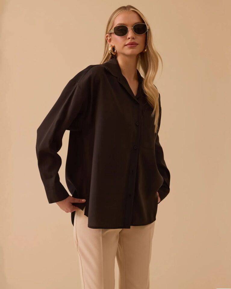 10028 ÖNÜ CEP DETAYLI GÜNLÜK GÖMLEK #26#