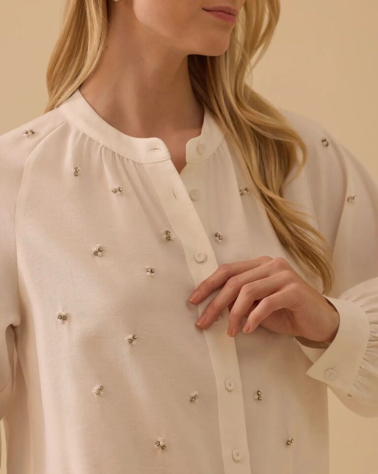 1007 HAKİM YAKA TAŞLI TUNİK #26#