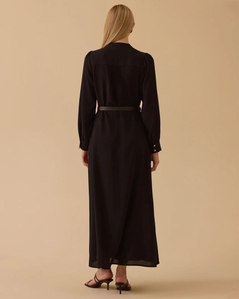 1008 HAKIM YAKA KEMERLİ GÜNLÜK ELBİSE #26#