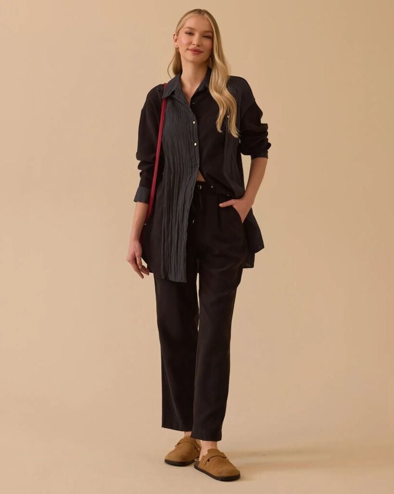 1008 BELİ BAĞCIKLI KETEN PANTALON #26#