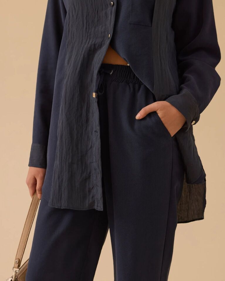 1008 BELİ BAĞCIKLI KETEN PANTALON #26#