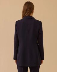 1005 TEK DÜĞMELİ KREVUZE  YAKA KLASİK BLAZER CEKET  #26#