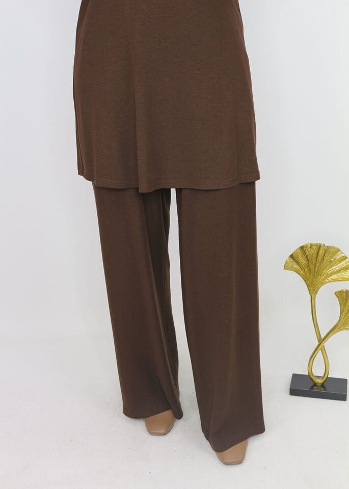 791 BELİ YARIM LASTİKLİ CEPLİ PENYE BOL PANTOLON