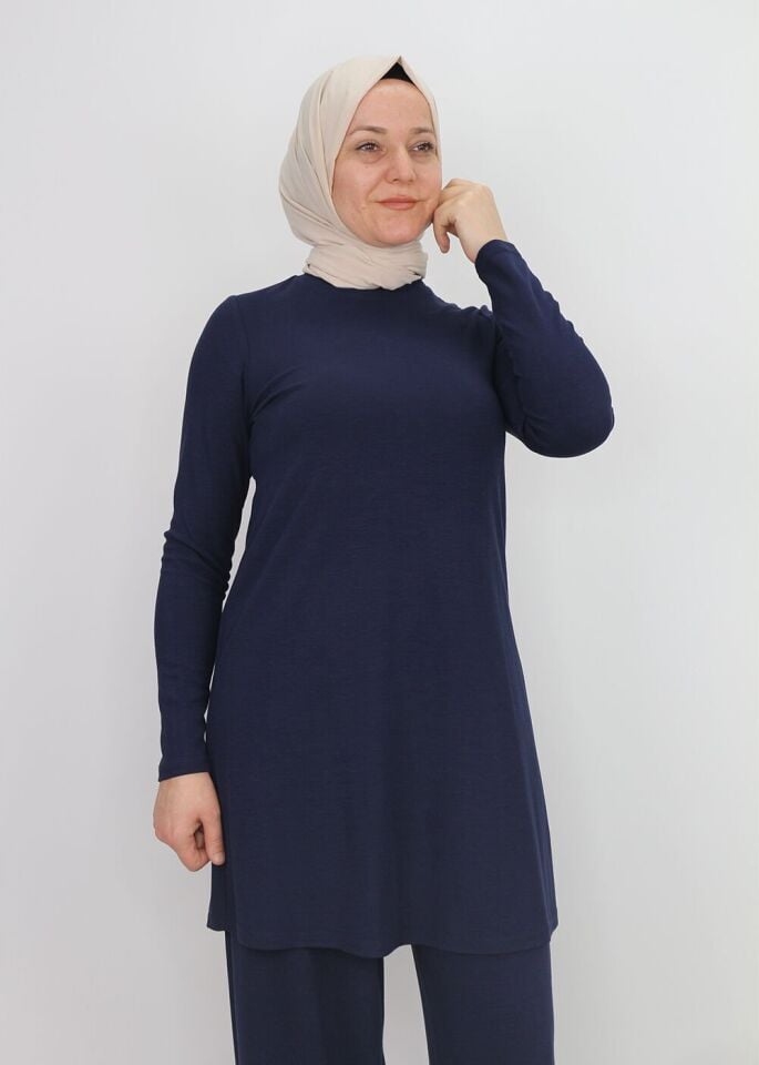 791 BELİ YARIM LASTİKLİ CEPLİ PENYE BOL PANTOLON