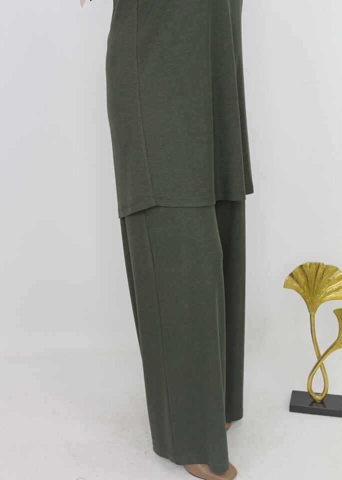 791 BELİ YARIM LASTİKLİ CEPLİ PENYE BOL PANTOLON