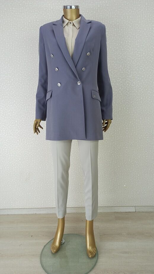 1001 VATKALI DÜĞME DETAYLI KRUVAZE KAPAMA CEKET LVFW2351001 CEKET QKS #23-01#