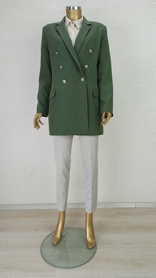 1001 VATKALI DÜĞME DETAYLI KRUVAZE KAPAMA CEKET LVFW2351001 CEKET QKS #23-01#