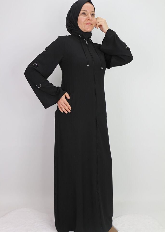 520030 HAKİM YAKA HALKA AKSESUARLI FLETO CEPLİ FERACE QYS FERACE 520030 #23-033