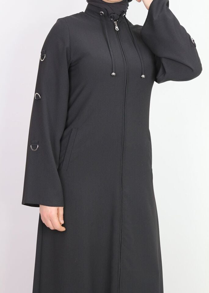 520030 HAKİM YAKA HALKA AKSESUARLI FLETO CEPLİ FERACE QYS FERACE 520030 #23-033