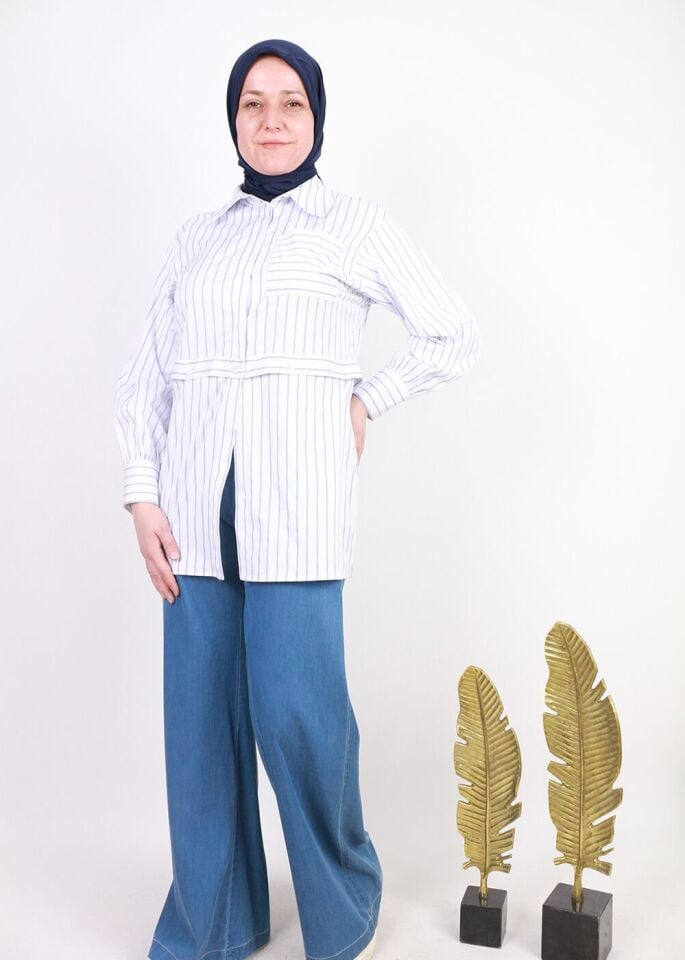 3802 ÖNÜ DEİĞMELİ FERMUARLI TENSEL KUMAŞ PANTOLON QYS PANTOLON 3802 #23-043