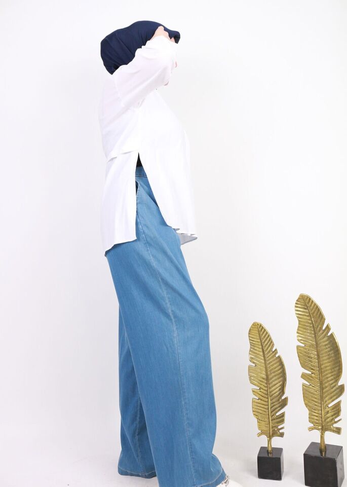 3803 BELİ LYARIM LASTİKLİ CEPLİ TANSEL KUMAŞ PANTOLON QYS PANTOLON 3803  #23-05#