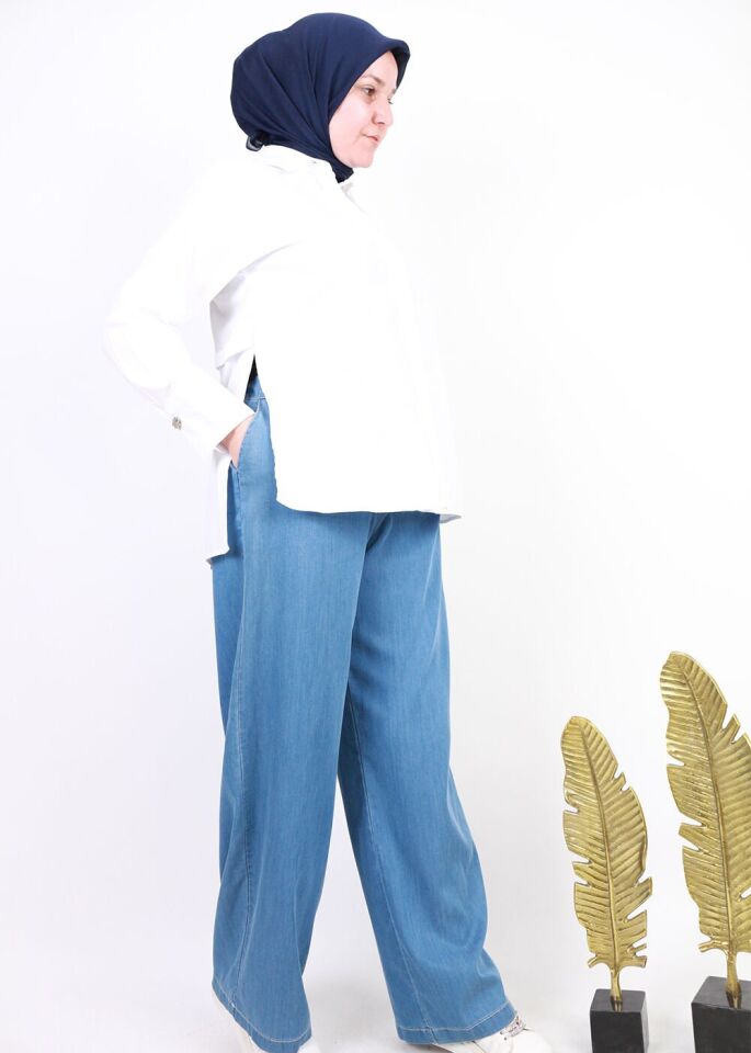 3803 BELİ LYARIM LASTİKLİ CEPLİ TANSEL KUMAŞ PANTOLON QYS PANTOLON 3803  #23-05#