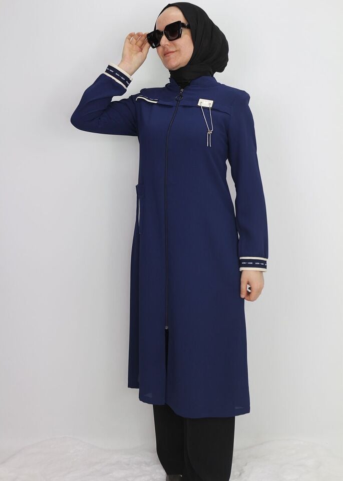 1004 ÖNDEN FERMUARLI CEPLİ KOL UCU LASTİKLİ ZİNCİER DETAYLI GİY ÇIK KAP QYS KAP 1004 #24-04#