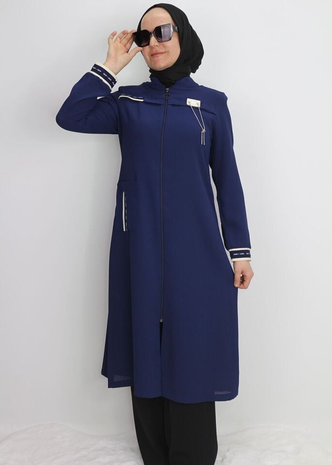 1004 ÖNDEN FERMUARLI CEPLİ KOL UCU LASTİKLİ ZİNCİER DETAYLI GİY ÇIK KAP QYS KAP 1004 #24-04#