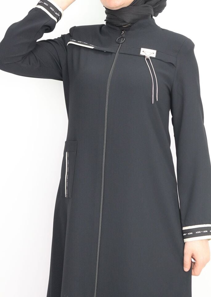 1004 ÖNDEN FERMUARLI CEPLİ KOL UCU LASTİKLİ ZİNCİER DETAYLI GİY ÇIK KAP QYS KAP 1004 #24-04#