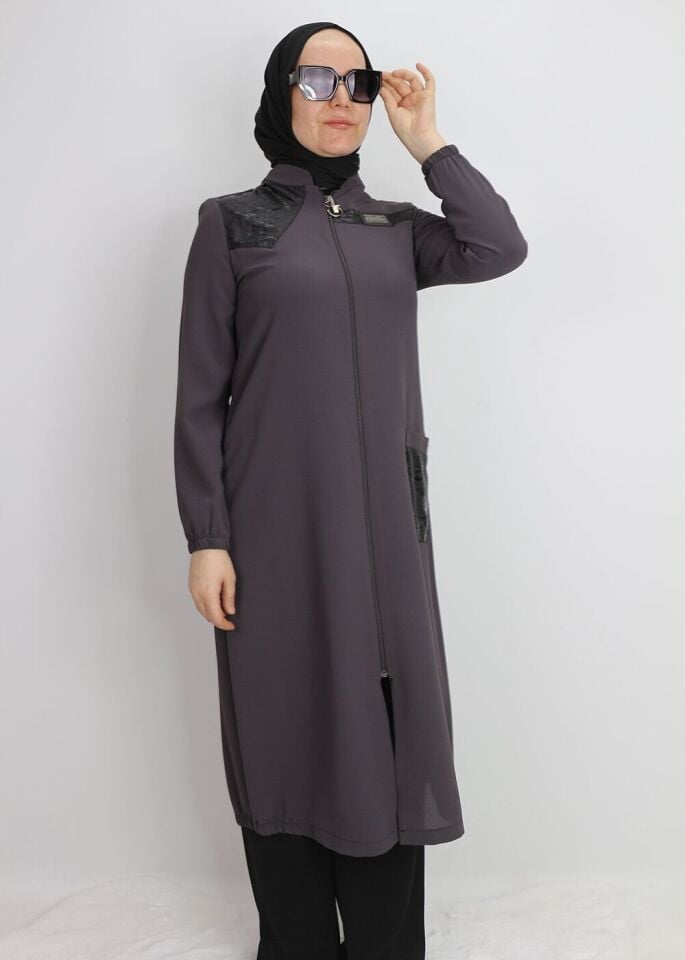 1021 ÖNDEN FERMUALRI KOL UÇLARI LASTİKLİ CEPLİ GİY ÇI KAP QYS KAP #24-04#