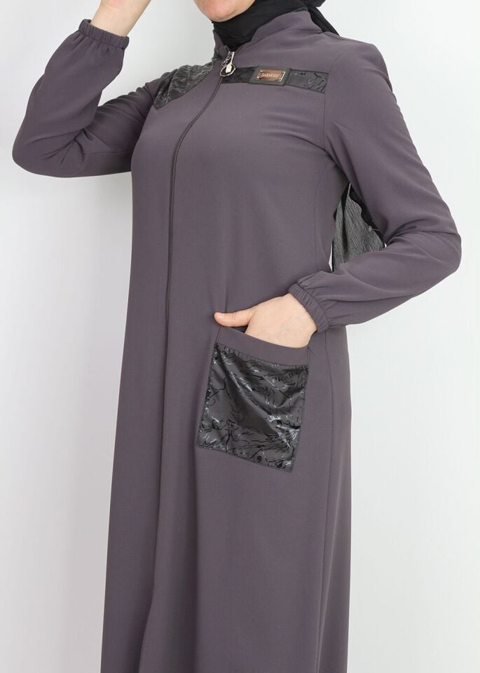 1021 ÖNDEN FERMUALRI KOL UÇLARI LASTİKLİ CEPLİ GİY ÇI KAP QYS KAP #24-04#