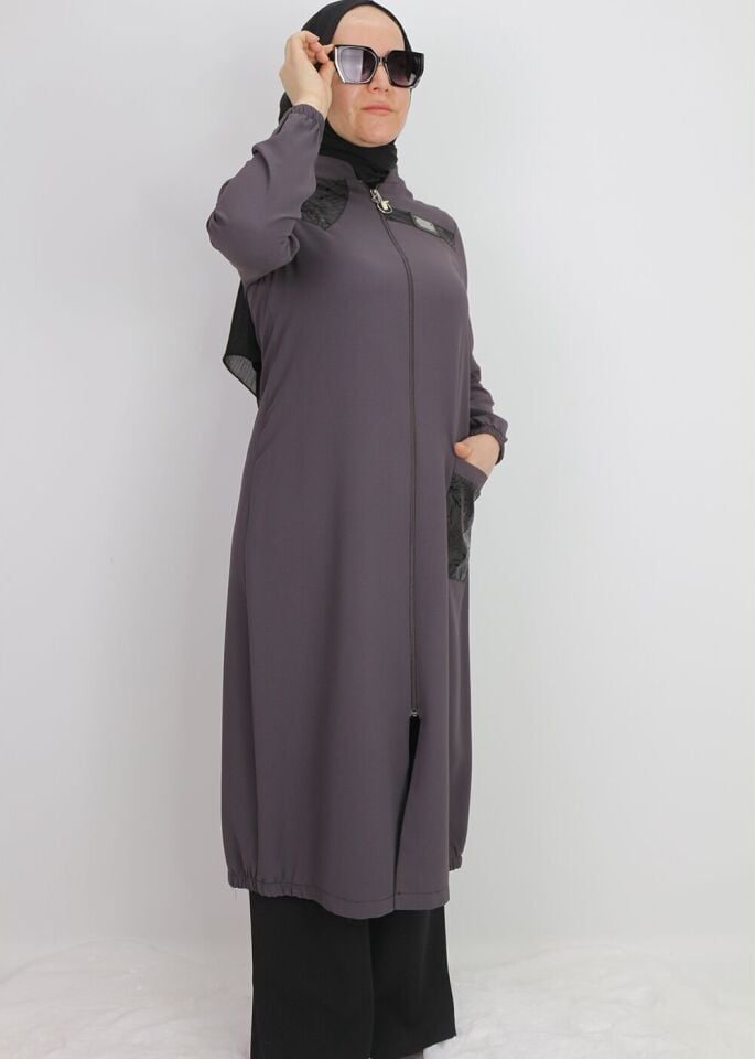 1021 ÖNDEN FERMUALRI KOL UÇLARI LASTİKLİ CEPLİ GİY ÇI KAP QYS KAP #24-04#