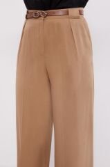 410108 YÜKSEK BEL KEMERLİ BOL PAÇA KETEN PANTOLON #07-25#