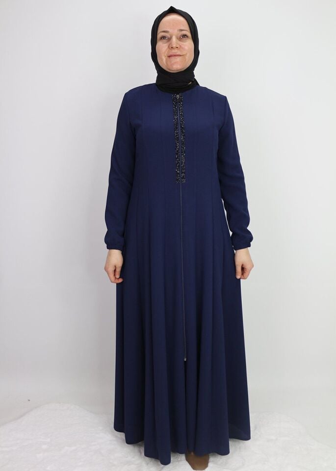 4041 MEVLANA MODEL ÖNÜ TAŞ DETAYLI SIFIR YAKA FERACE QYS 4041 FERACE #23-01#