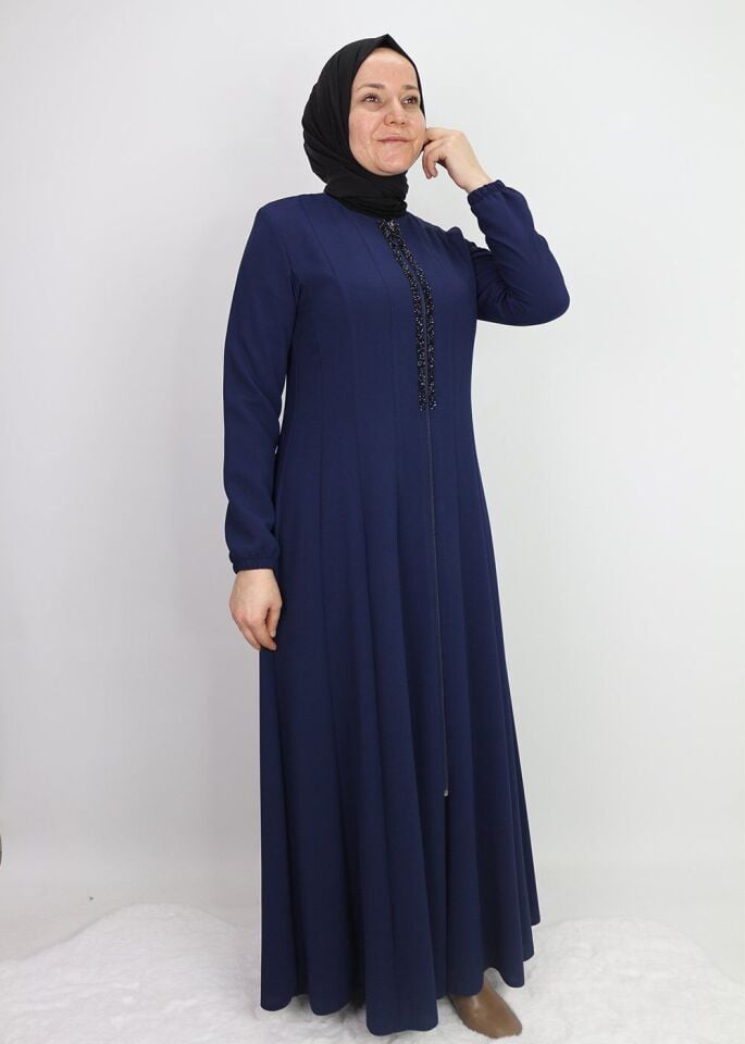 4041 MEVLANA MODEL ÖNÜ TAŞ DETAYLI SIFIR YAKA FERACE QYS 4041 FERACE #23-01#