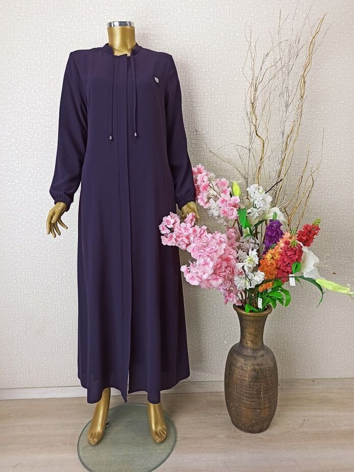 4045 GİZLİ FERMUARLI HAKİM YAKA YAKASI İP DETAYLI GÖĞSÜ ARMA DETAYLI FERACE QYS 4045 FERACE #23-01#