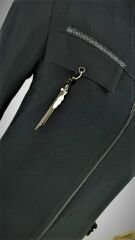 4004 CEP KAPAKLI KOLLAIR ŞERİT DETAYLI HAKİM YAKA YAKA FERACE QYS 4004 FERACE #23-01#