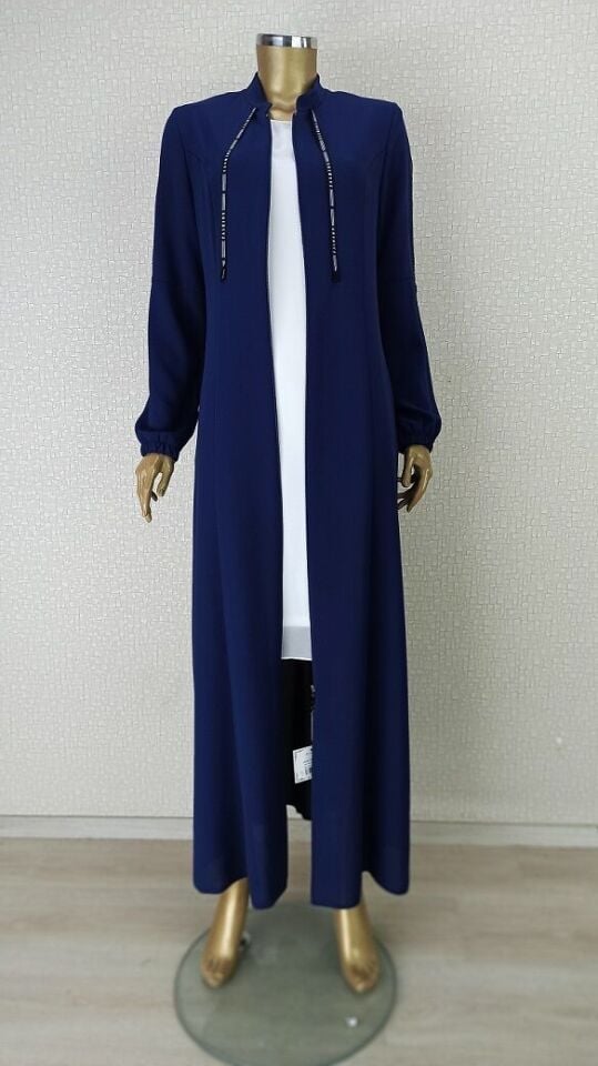 4057 KOLLARI YAZI ŞERİTLİ KOL UCU LASTİKLİ HAKİM YAKA FERACE QYS 4057 FERACE #23-01#