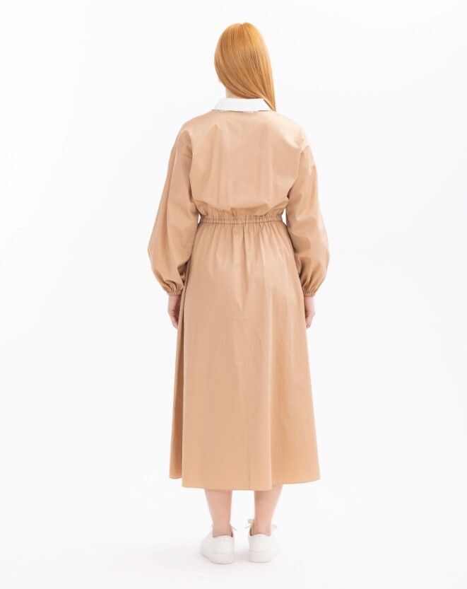 1018 GÜNLÜK ELBİSE 11242104001018 QYS ELBİSE #24-033 38 - CAMEL
