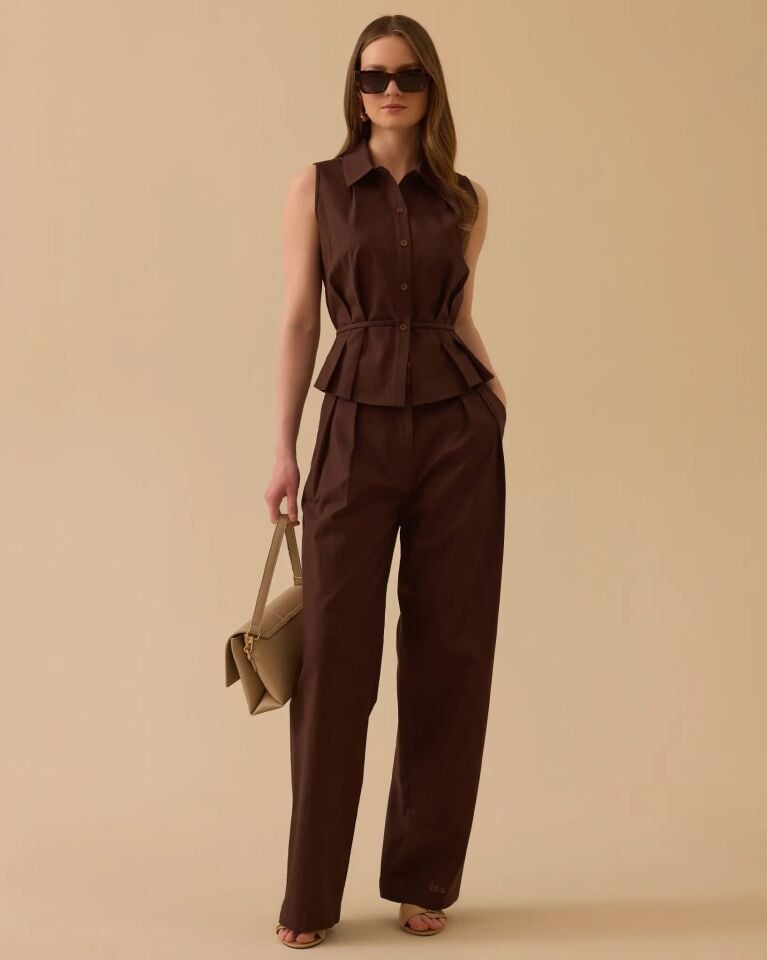 10033 ÇİFT PİLELİ TAM BOY PANTALON #2026#