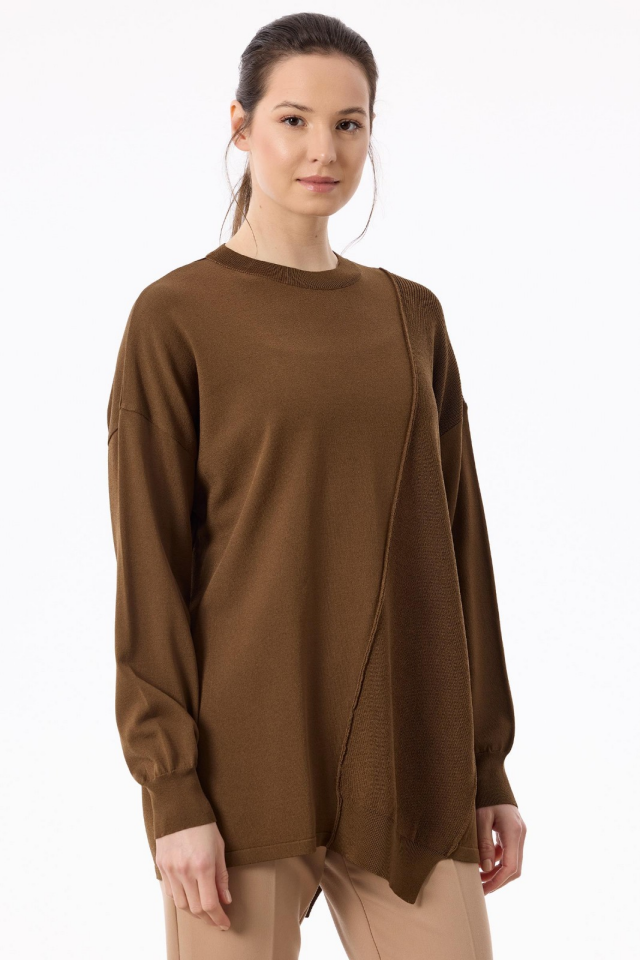 21872 ÖRGÜ DETAYLI RAYON TUNİK 1 - LACİVERT