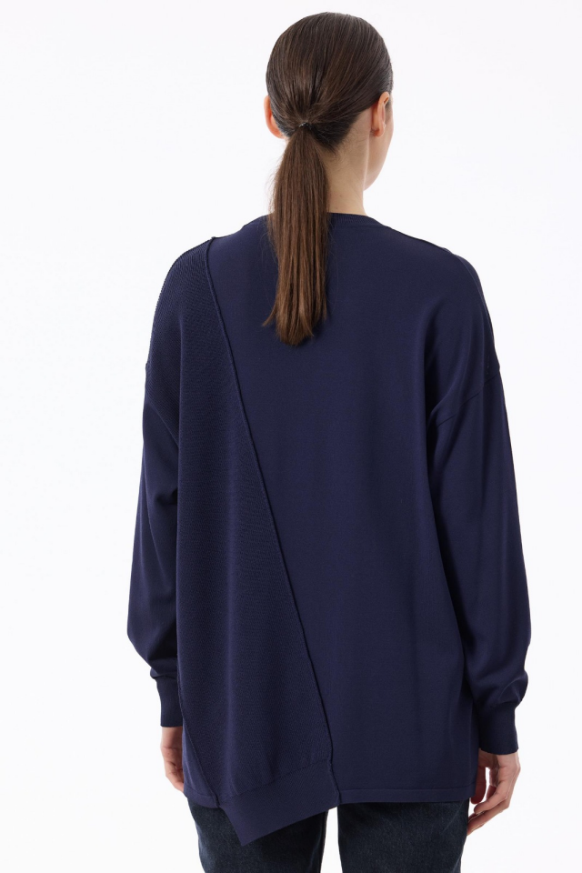 21872 ÖRGÜ DETAYLI RAYON TUNİK 1 - LACİVERT