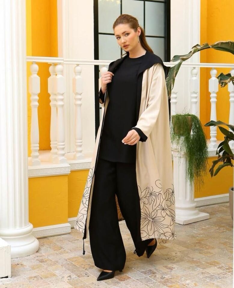 42852 İÇİ SIFIR KOL DIŞI ALT KISMI ÇİÇEK DETAYLI LASTİKLİ BÜYÜK BEDEN TAKIM #02-25#