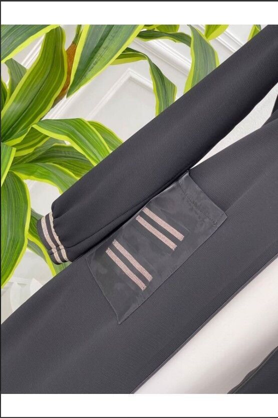 6001 YANLARI VE KOL UÇLARI RİBANALI KAPÜŞONLU FERACE QYS FERACE 6001 #23-03#