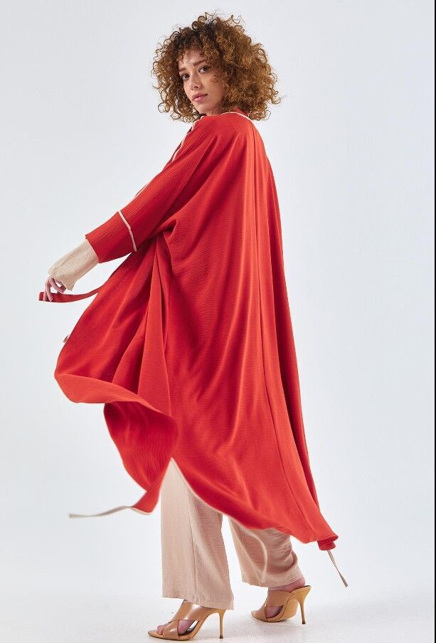 4127 CEKET ASİMETRİK KESİM İÇ BLUZ UZUN KOL SIFIR YAKA PANTKON BELİ LASTİKLİ AKSESUARLI TAKIM QYS TAKIM 4127 #23-03#