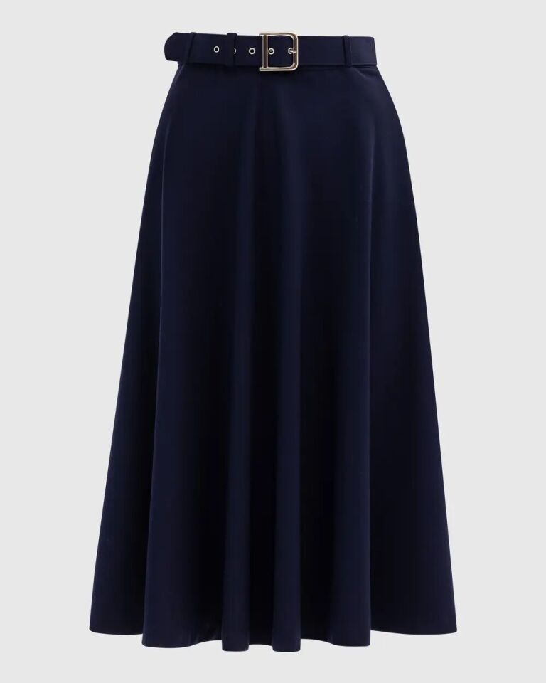 10012 BELİ MANŞETLİ KEMERLİ KLOŞ GÜNLÜK ŞIK ETEK