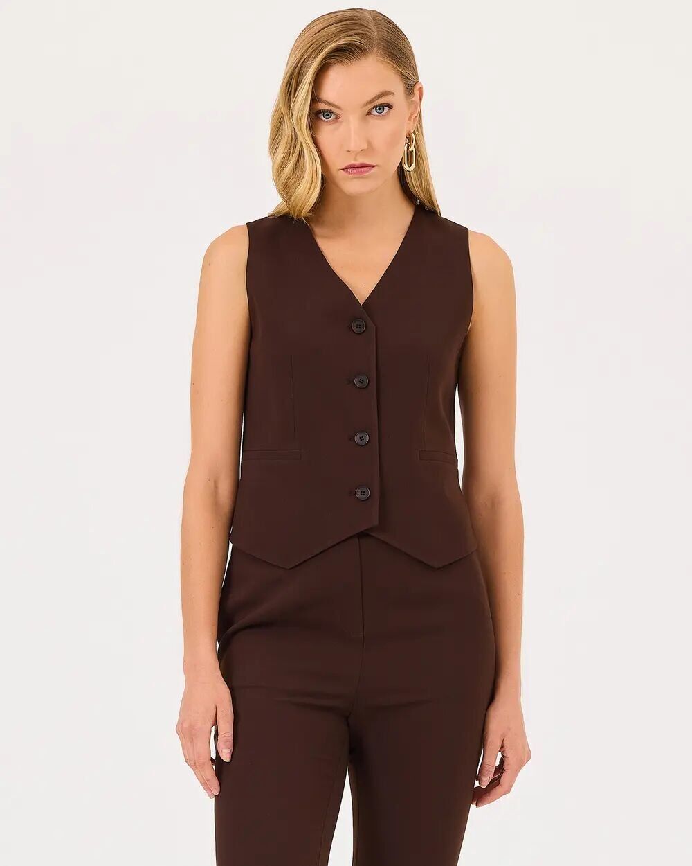 10004 ÖNÜ DÜĞMELİ CEP GÖRÜNÜMLÜ ASTARLI ŞIK GÜNLÜK CEKET