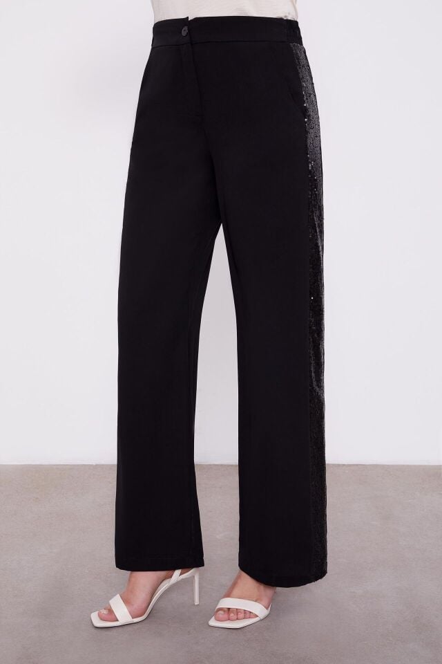 100409 ÖNÜ GİZLİ DÜĞMELİ YAKASI ÖNÜ KOL UCU PALETLİ PANTOLONUN BELİ DÜĞMELİ ŞIK TAKIM #02-25#