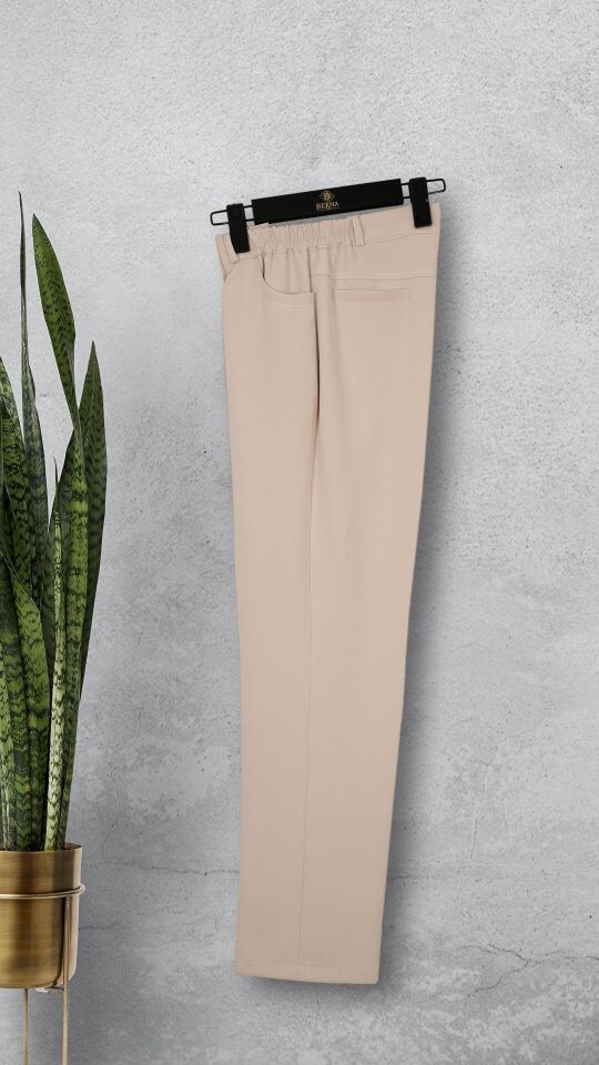 1001 CEP DETAYLI BELİ LASTİKLİ KLASİK DAR PAÇA PANTOLON QYS 1001 PANTOLON #23-03#,