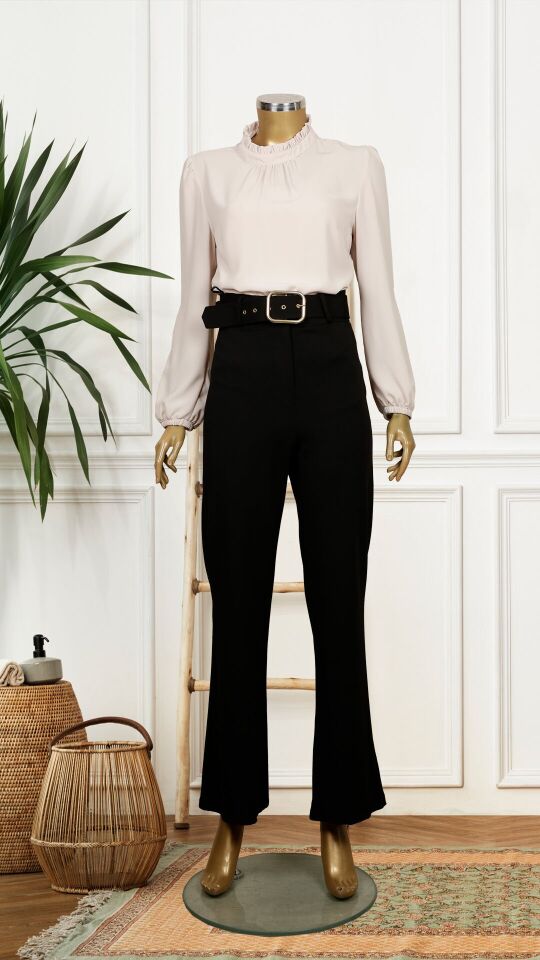 440 BELİ KEMERLİ BOL PAÇA PANTOLON QYS PANTOLON 440V #23-033