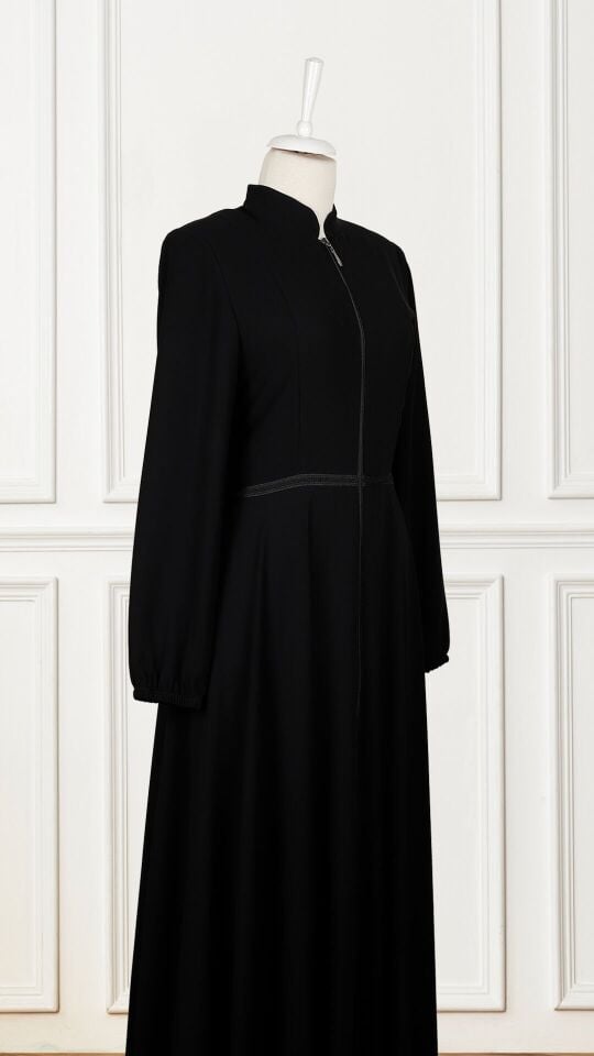 9201 KOL UCU LASTİKLİ BELİ ŞERİT DETAYLI MEVLANA MODEL FERACE QYS 9201 FERACE #23-03#