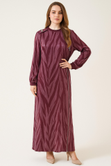 2797 SIFIR YAKA YAKASI VE KOL UÇLARI LASTİKLİ ÖN KISMI BOYDAN FERMUAR DETAYLI İPEK KUPRA ELBİSE #09-25#