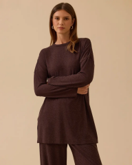 10002522711004 DÜŞÜK OMUZLU DÜZ KESİM PANTOLONUN BELİ LASTİKLİ TAKIM #10-25#