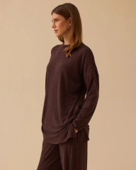 10002522711004 DÜŞÜK OMUZLU DÜZ KESİM PANTOLONUN BELİ LASTİKLİ TAKIM #10-25#