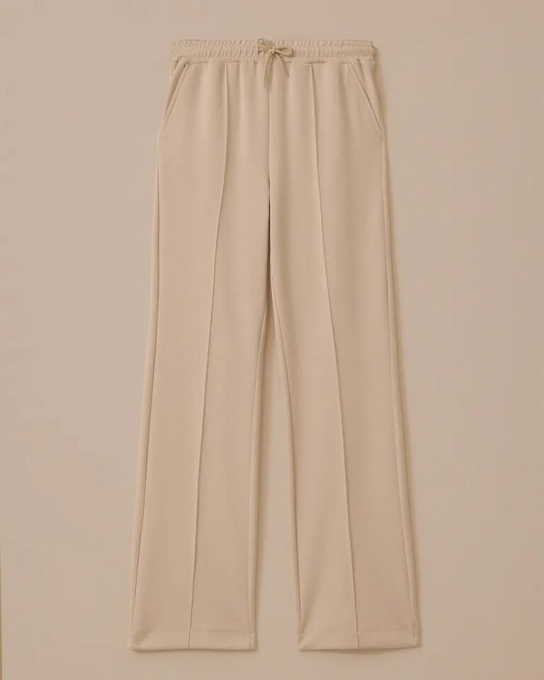 10001 EŞOFMAN ALTI BELİ LASTİKLİ VE İP DETAYLI ÖNÜ ÇİZGİ DETAYLI GENİŞ PAÇA EŞOFMAN ALTI #03-25#