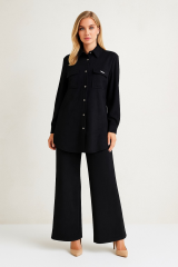 56050 ÖNDEN ÇITÇIT DÜĞMELİ ÇİFT CEPLİ SÜET TAKIM #10-25#